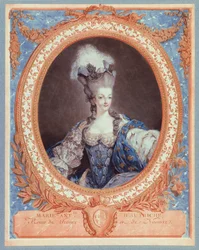 Marie Antoinette, Rainha da França e Navarra (impressão colorida aquatinta)